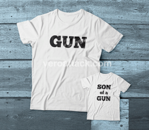 Gun-Son of a Gun Couple adult kids Tshirt. Shirts For Couples, Couple Shirt