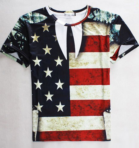 American flag full print graphic shirt