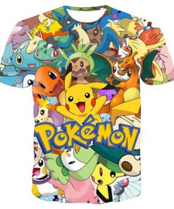 Pokemon collage full print graphic shirt