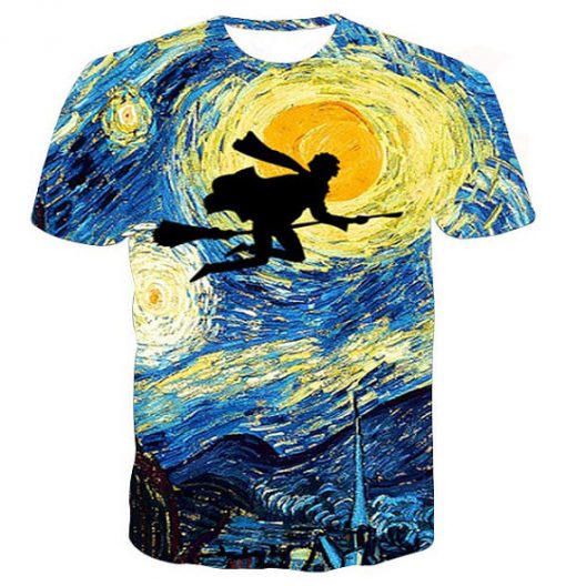 Starry night Harry Potter full print graphic shirt
