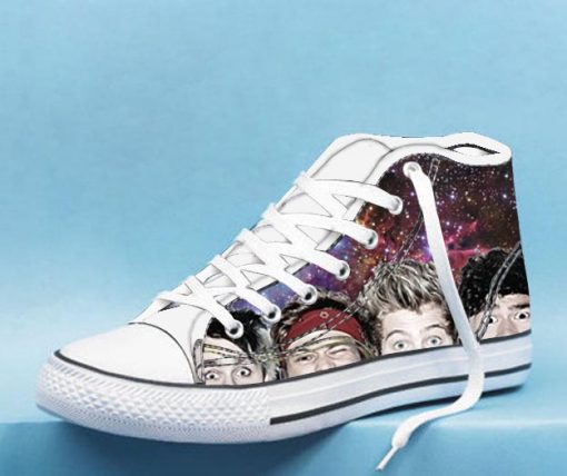 5 seconds of summer face galaxy High Top Canvas Shoes