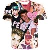 Justin bieber color collage full print graphic shirt