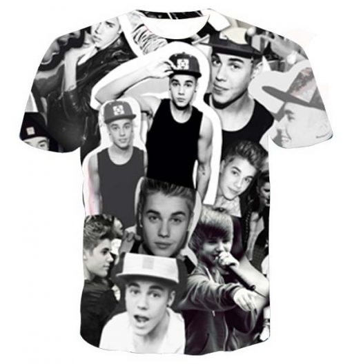Justin bieber collage full print graphic shirt