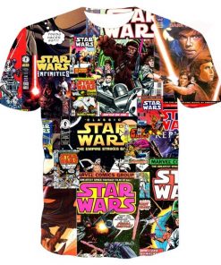 star wars collage full print graphic shirt