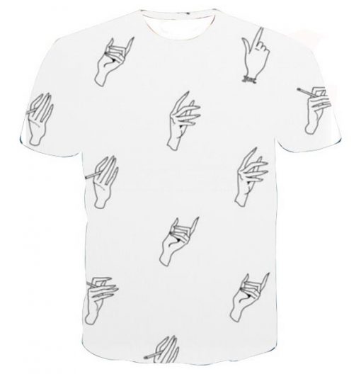 harry styles hand cigarette full print graphic shirt