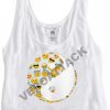 smile ying yang crop top graphic print tee for women