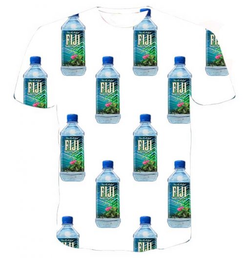 fiji water collage full print graphic shirt