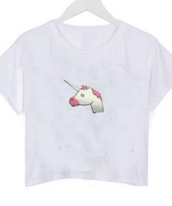 unicorn funny crop shirt graphic print tee for women