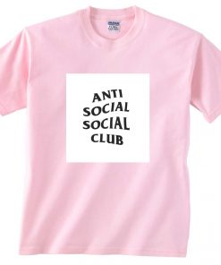 anti social social club light pink T Shirt Size S,M,L,XL,2XL,3XL