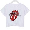 it only rock n roll crop shirt graphic print tee for women