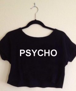 psycho crop shirt graphic print tee for women