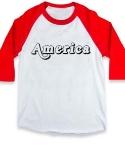 america raglan unisex tee shirt for adult men and women