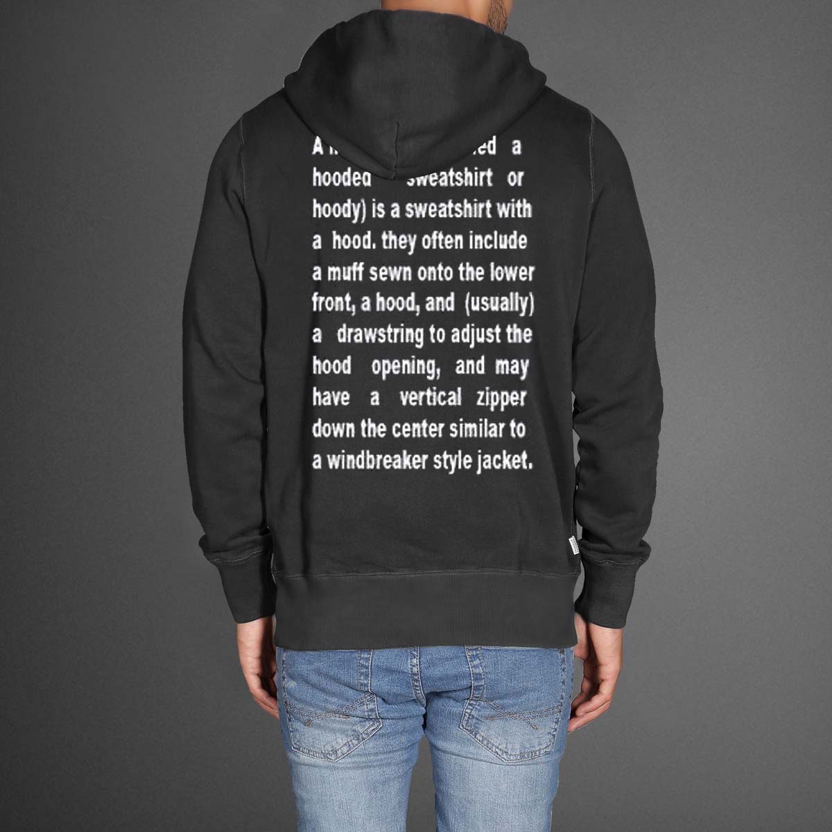 hooded sweatshirt or hoody black color 
