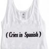 cries in spanish crop top graphic print tee for women