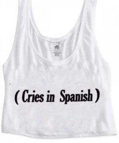 cries in spanish crop top graphic print tee for women