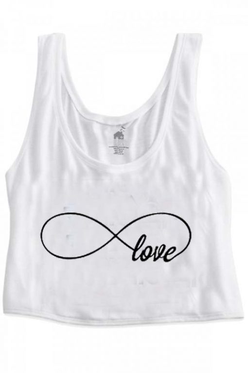 infinity love crop top graphic print tee for women