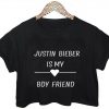 justin bieber is my boyfriend crop shirt graphic print tee for women