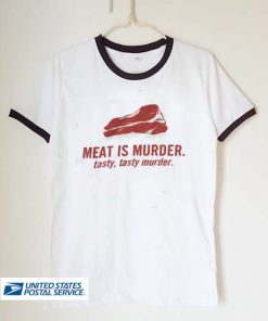 meat is murder unisex ringer tshirt