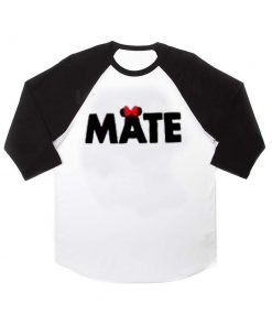 soul mate couple MATE raglan unisex tee shirt for adult men and women