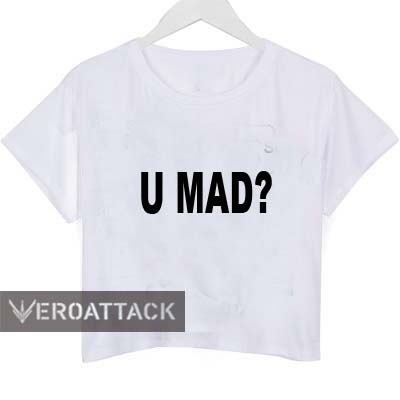 u mad crop shirt graphic print tee for women