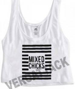 mixed chicks crop top graphic print tee for women