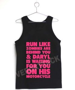 run like zombies walking dead quote Adult tank top men and women