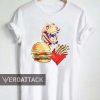 T rex fries burger T Shirt Size XS,S,M,L,XL,2XL,3XL