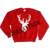deer christmas red color Unisex Sweatshirts