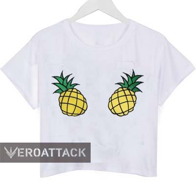 pineapples cute crop shirt graphic print tee for women