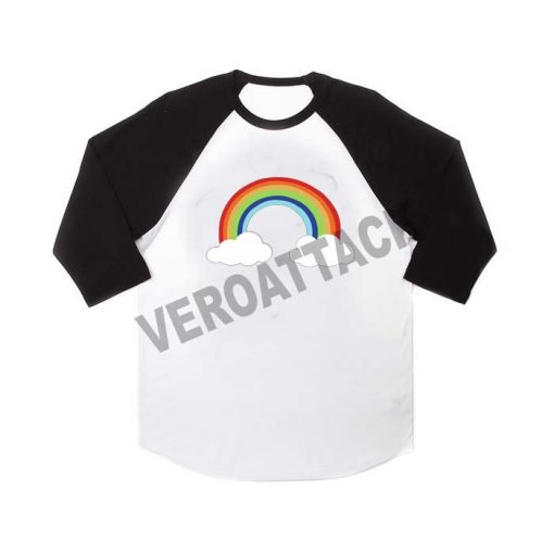 rainbow raglan unisex tee shirt for adult men and women