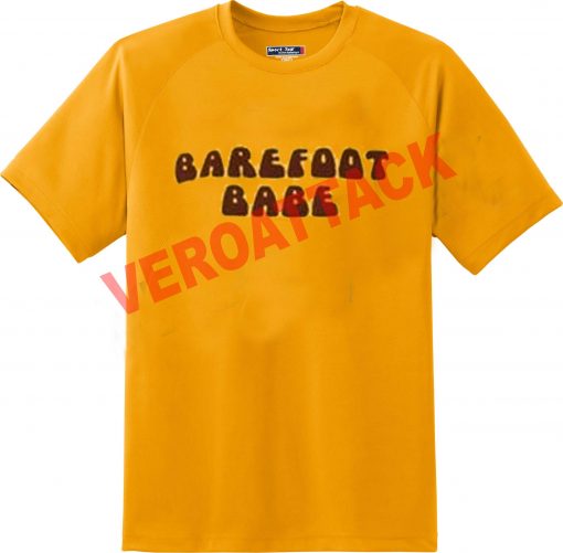 barefoot babe gold yellow color T Shirt Size S,M,L,XL,2XL,3XL
