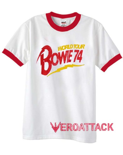 World Tour Bowie 74 unisex ringer tshirt