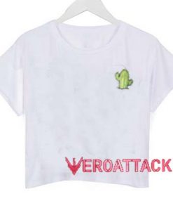 Little Cactus crop shirt graphic print tee for women