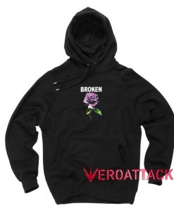 Broken Purple Rose Black Color Hoodie