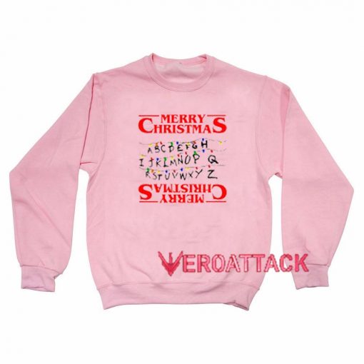 Merry Christmas Stranger Things Parody light pink Unisex Sweatshirts