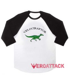Velociraptor raglan unisex tee shirt for adult men and women