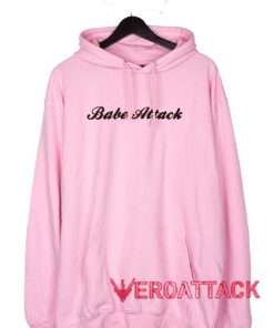 Babe Attack Light Pink Color Hoodie