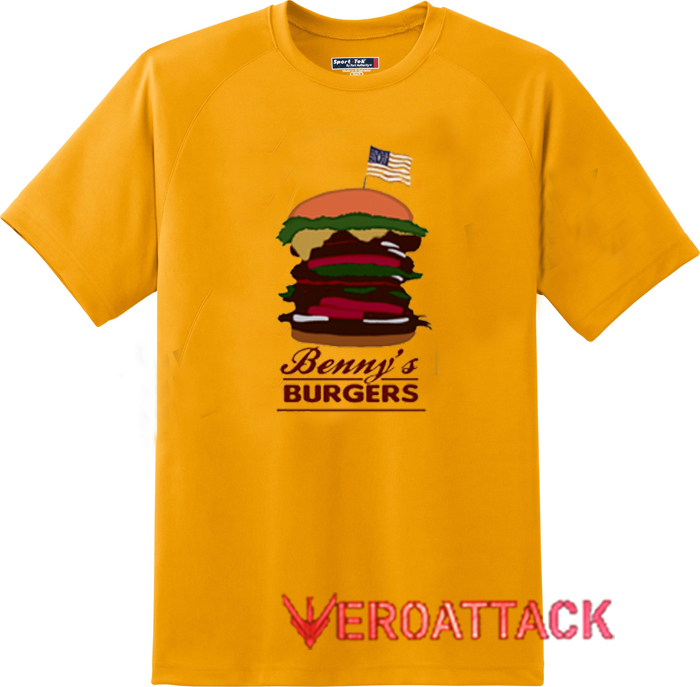 Benny's Burgers Gold Yellow T Shirt Size S,M,L,XL,2XL,3XL