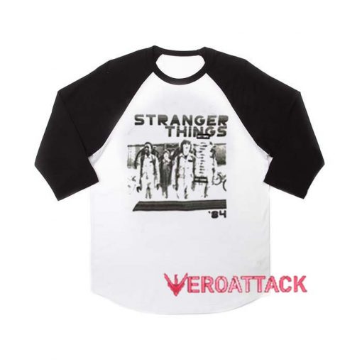 Stranger Things Black and White raglan unisex tee shirt for adult men and women