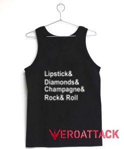Lipstick Diamonds Champagne Rockn Roll Adult Tank Top Men And Women