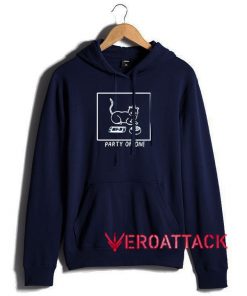 Party Of One Navy Blue Color Hoodie