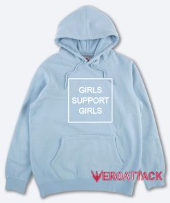 Girls Support Girls Light Blue color Hoodies