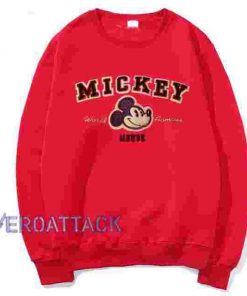 Mickey Mouse World Famous Red Unisex Sweatshirts