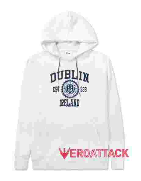 Dublin Ireland EST 988 White hoodie