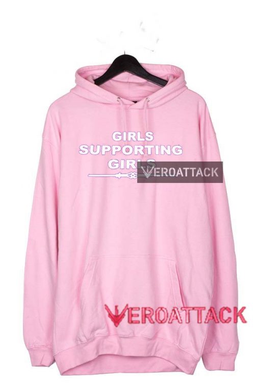 Girls Support Girls Light Pink color Hoodies