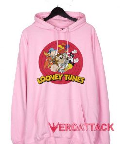 Looney Tunes Character Logo Light Pink color Hoodies