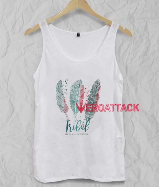 Tribal Letter Feather Tank Top Men And Women