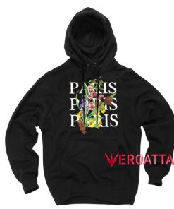 Floral Paris Black color Hoodies