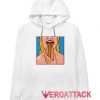 Lady Eating Hot Dog White color Hoodies