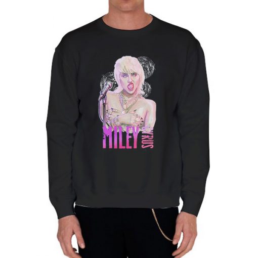 Black Sweatshirt Midnight Sky Disco Miley Cyrus Shirt
